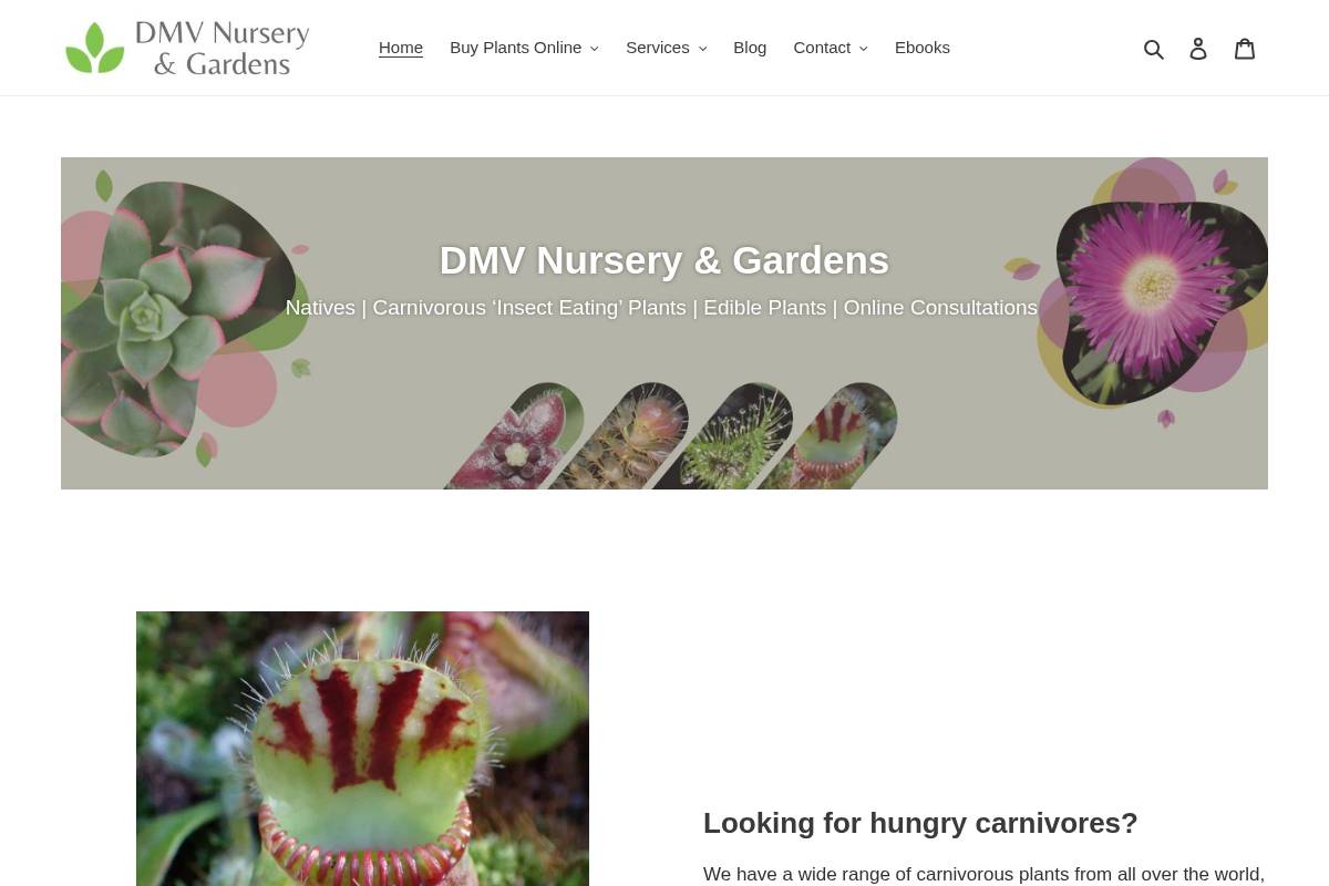 dmvnurseryandgardens.com.au homepage screenshot