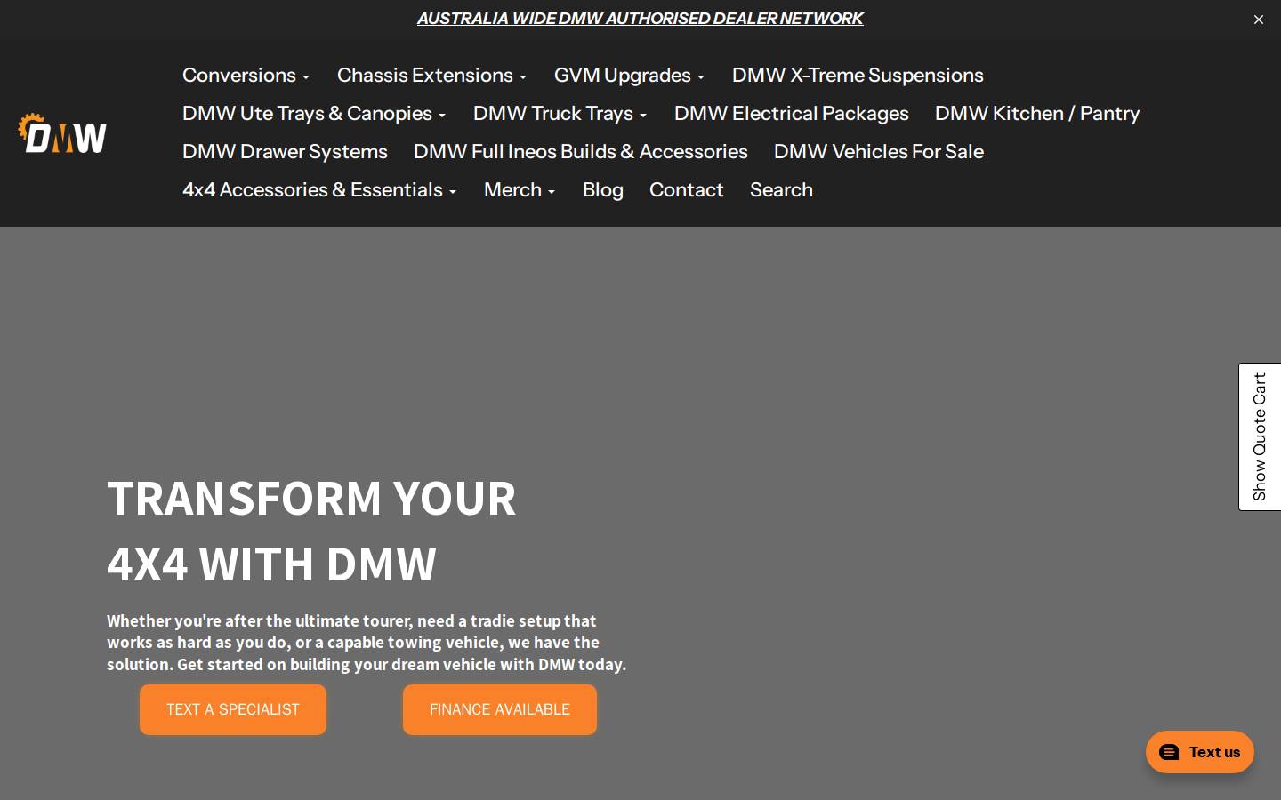 dmwindustries.com.au homepage screenshot
