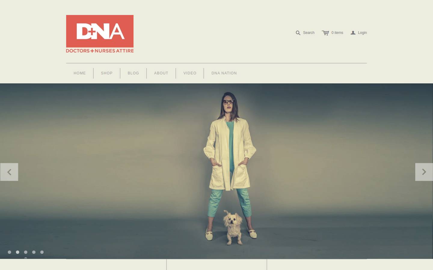 dna-scrubs.com homepage screenshot