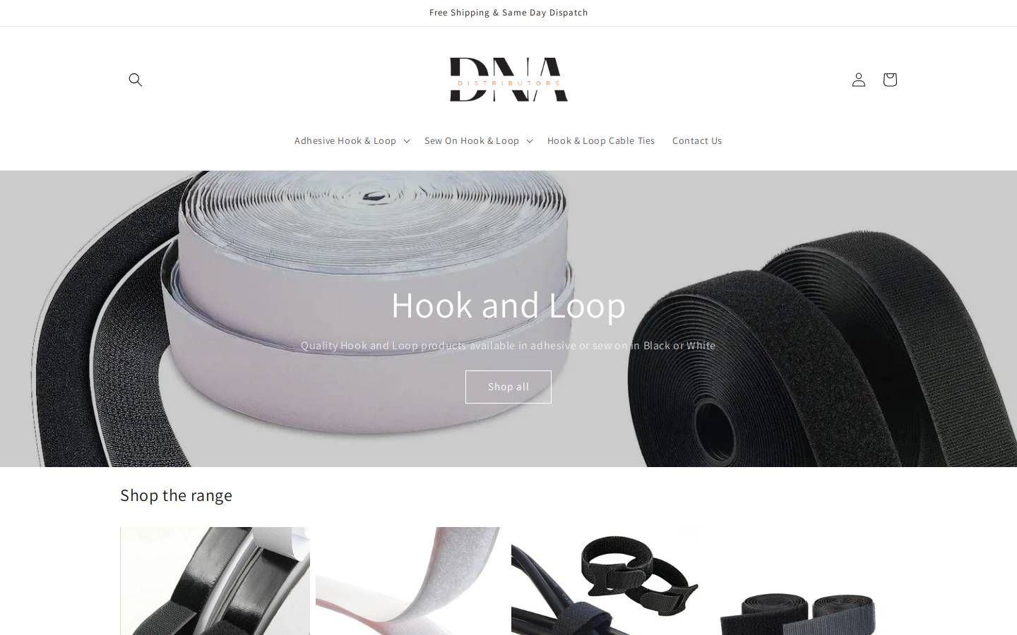 Dnadistributors homepage screenshot
