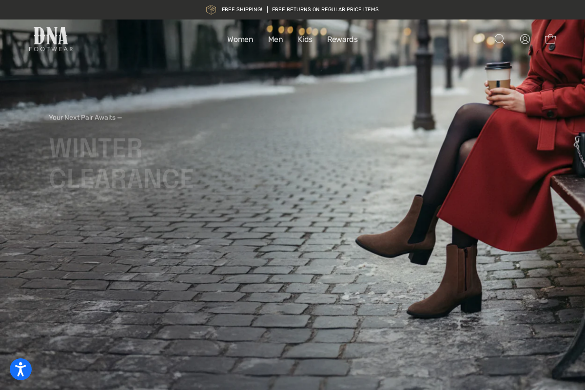 DNA Footwear homepage screenshot