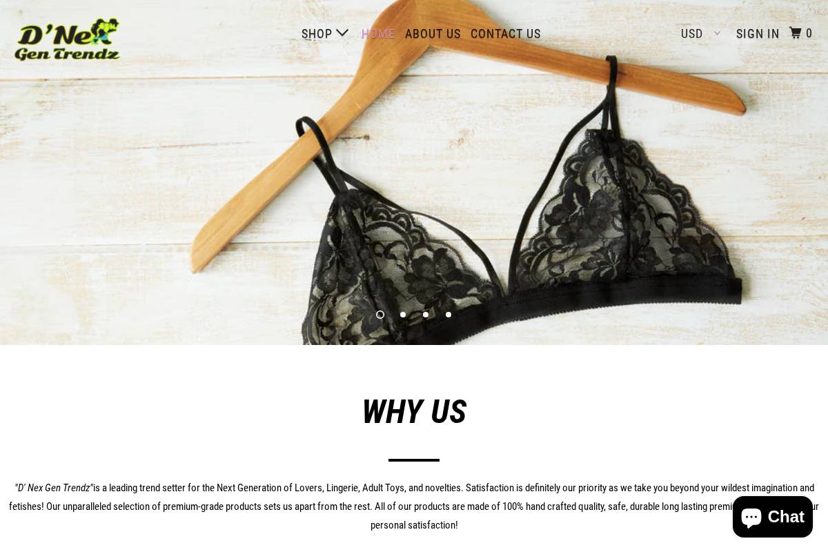 D' Nex Gen Trendz homepage screenshot