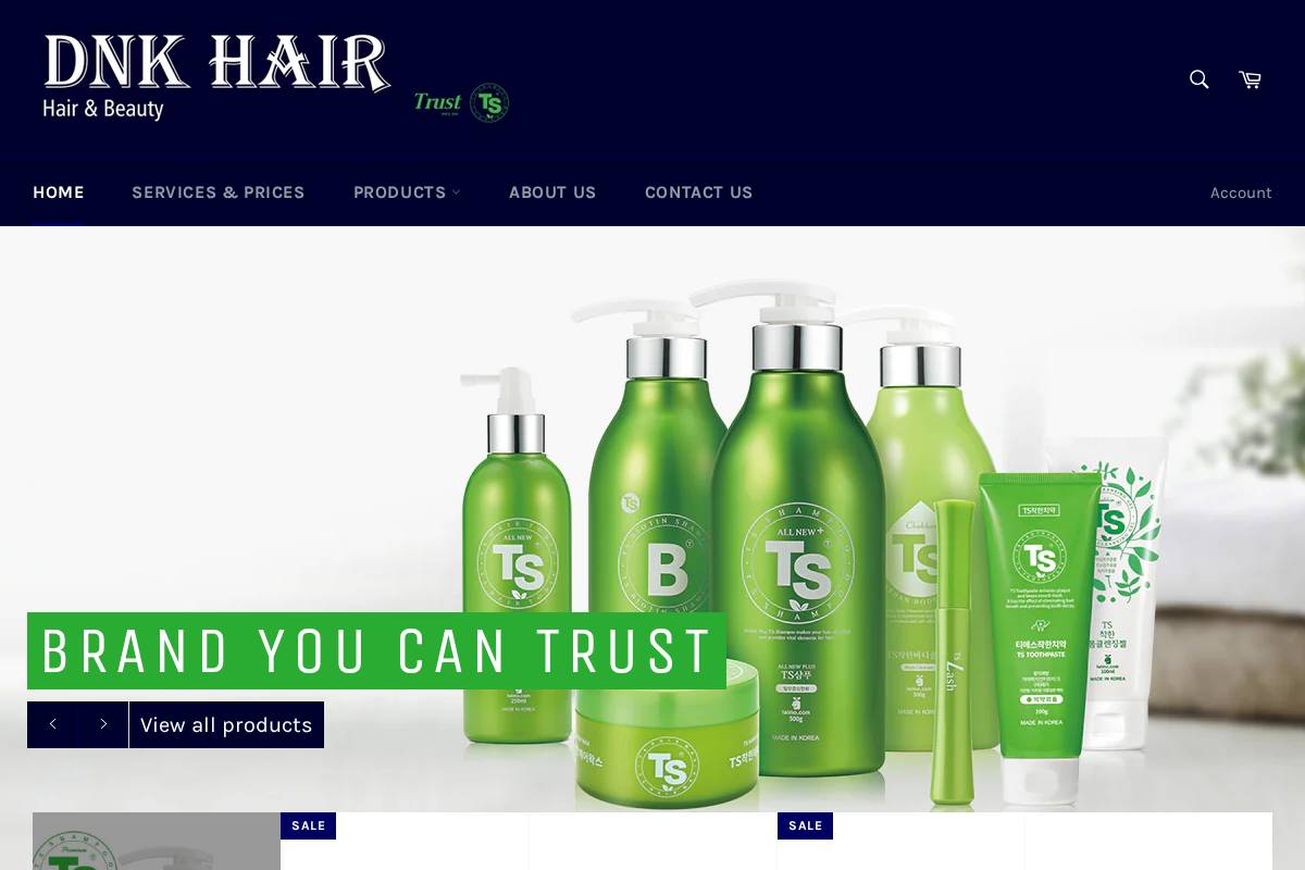 dnkhair.com.au homepage screenshot