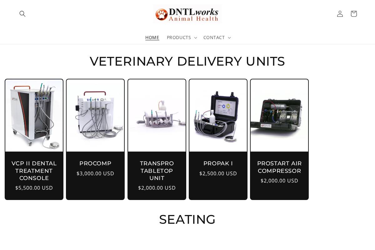 dntlworksanimalhealth.com homepage screenshot
