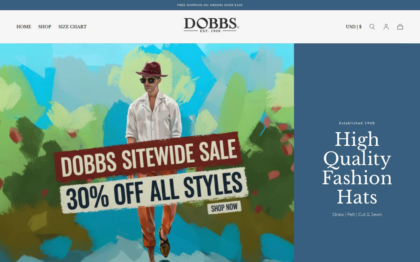 dobbs1908.com homepage screenshot