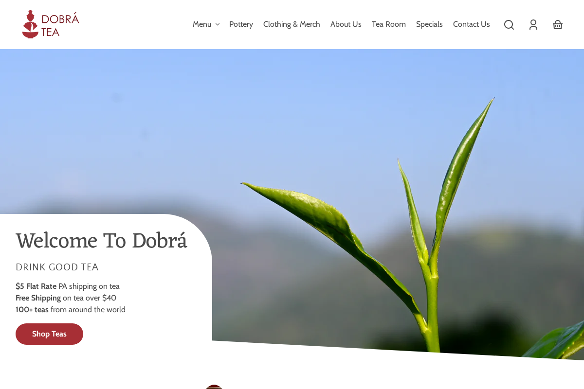 Dobra Tea Pittsburgh homepage screenshot