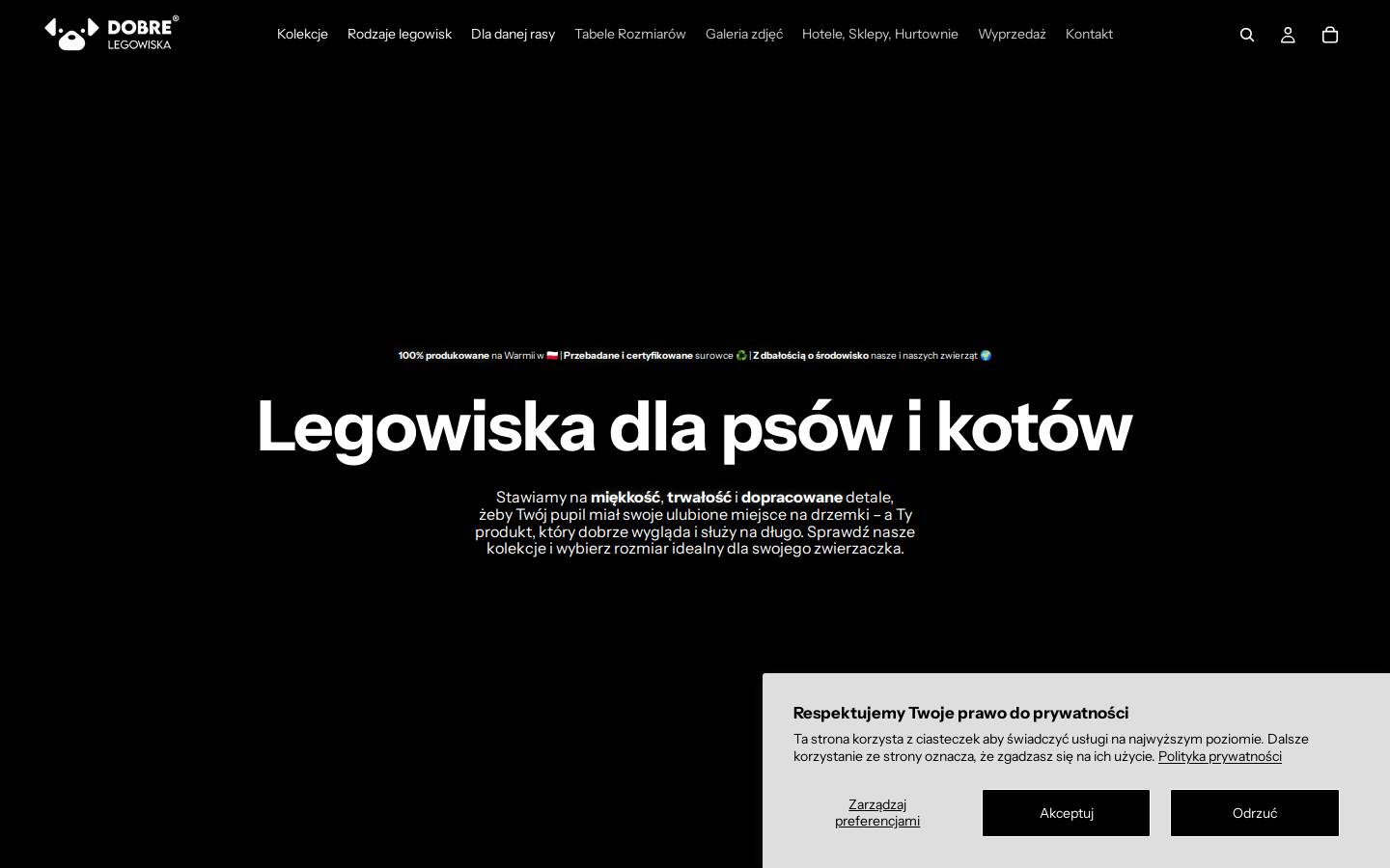 dobrelegowiska.pl homepage screenshot