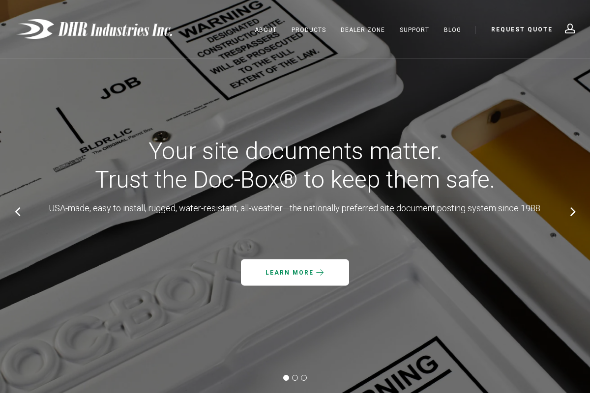 DHR Industries, Inc. homepage screenshot