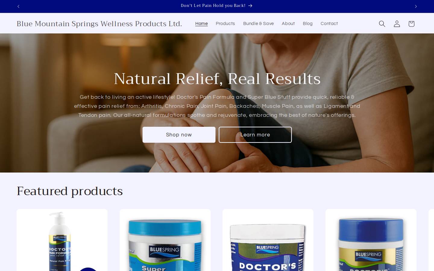 doctorspainformula.ca homepage screenshot