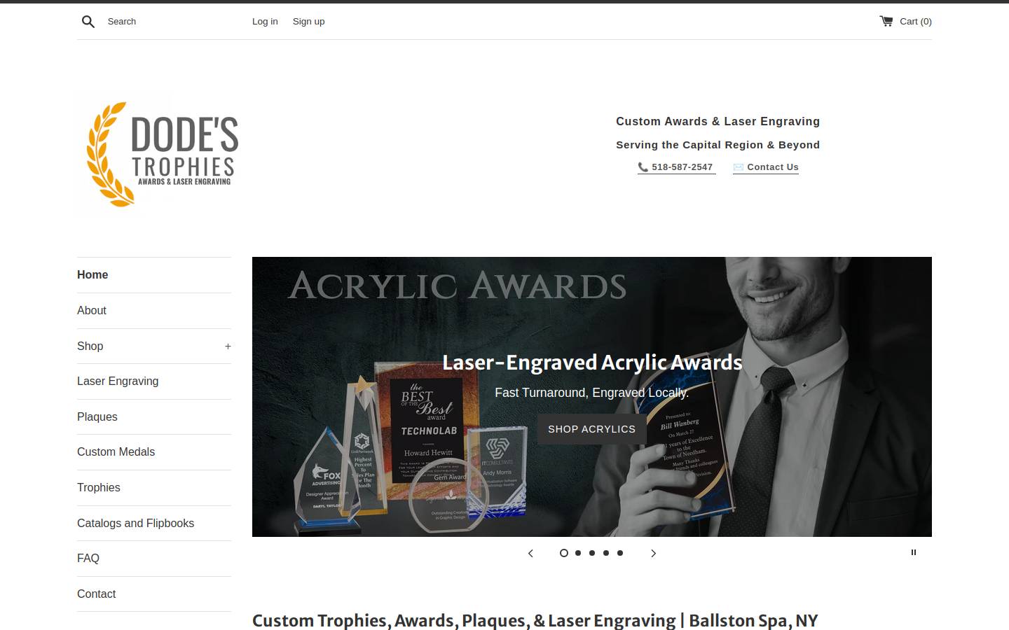 dodestrophies.com homepage screenshot