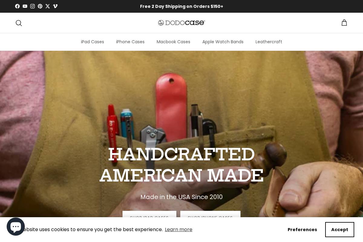 dodocase.com homepage screenshot