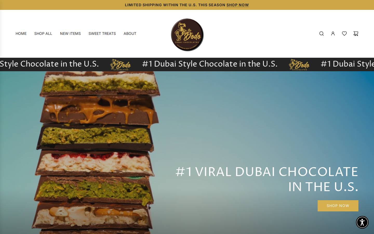 dodochocolates.com homepage screenshot