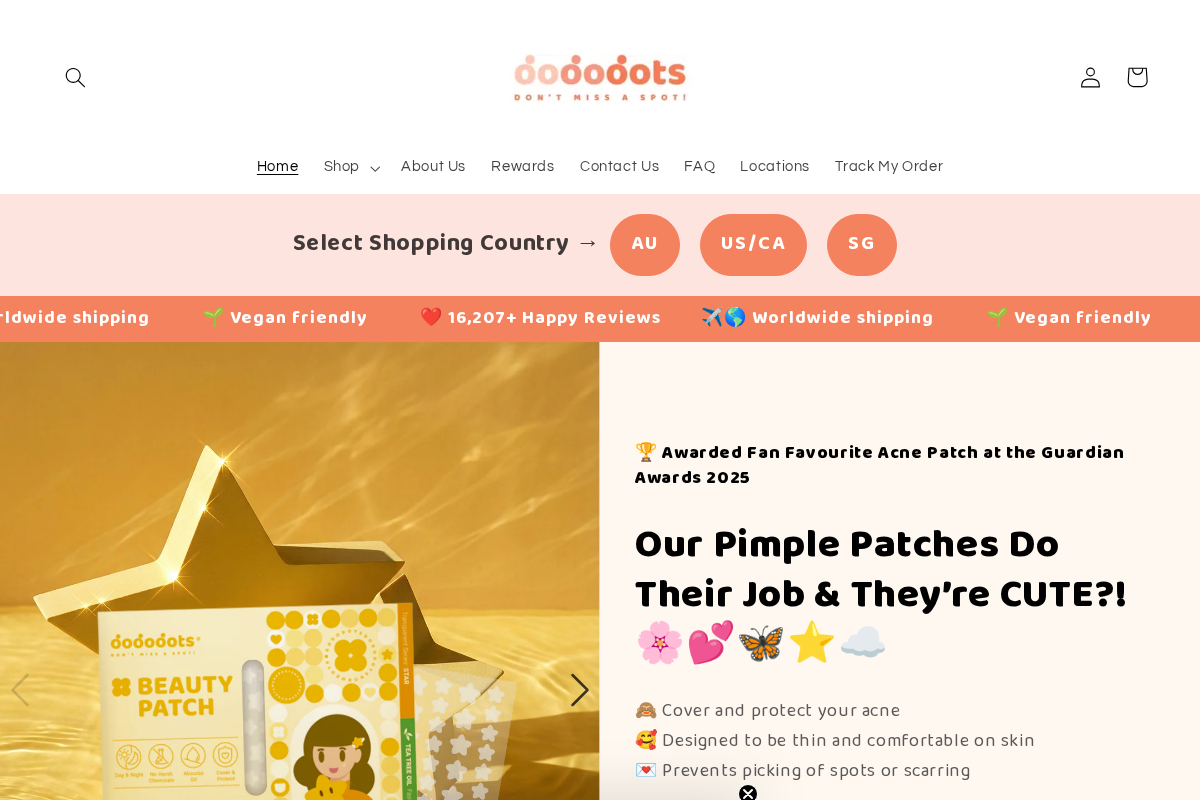 Dododots Beauty Patch homepage screenshot