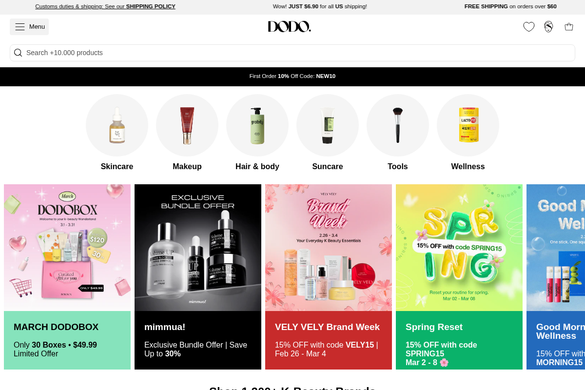 dodoskin.com homepage screenshot