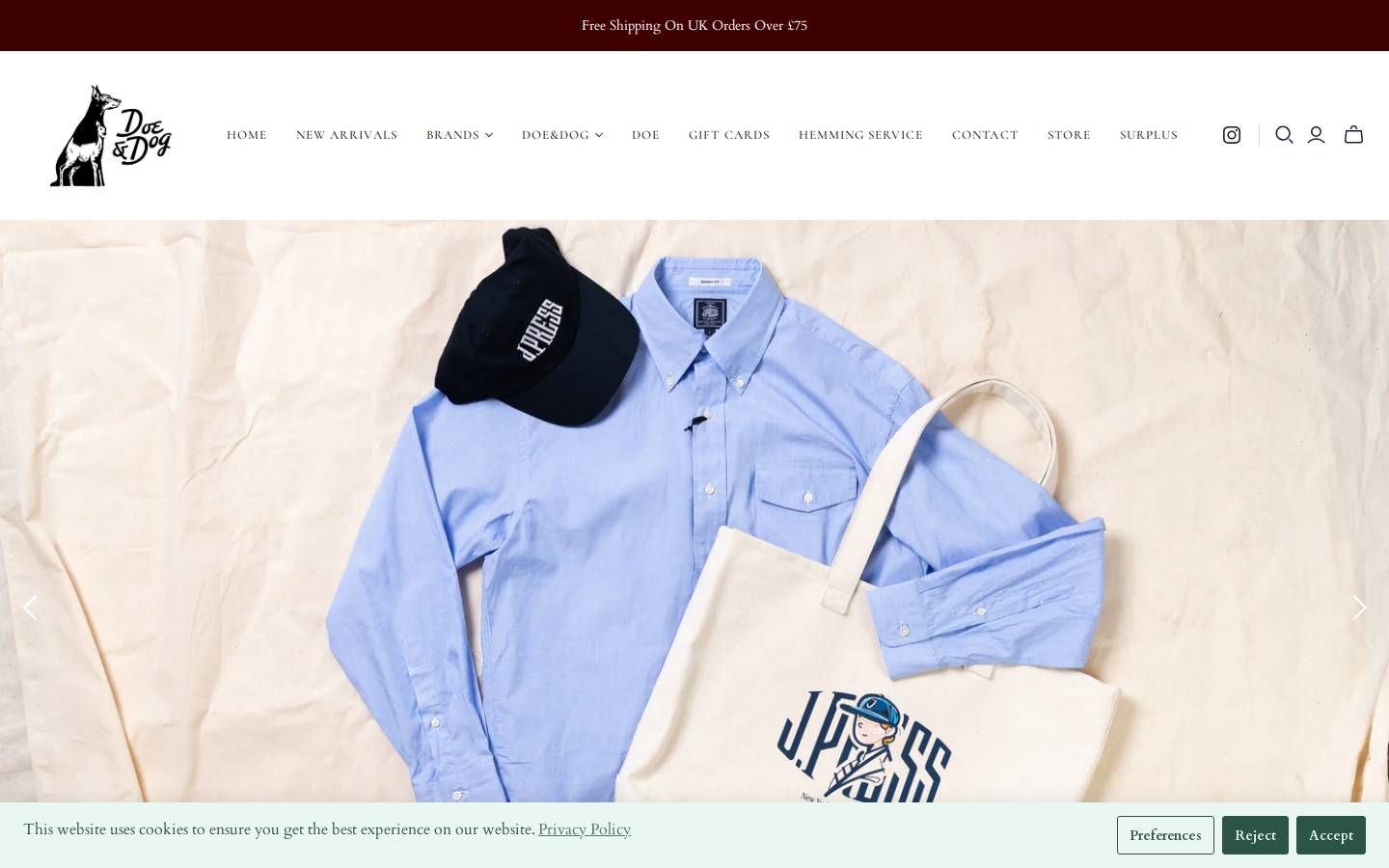 doeanddog.com homepage screenshot