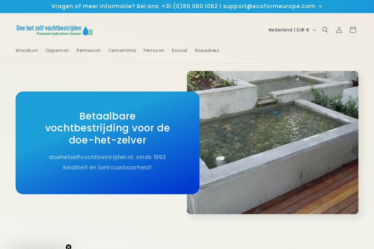 doehetzelfvochtbestrijden.nl homepage screenshot