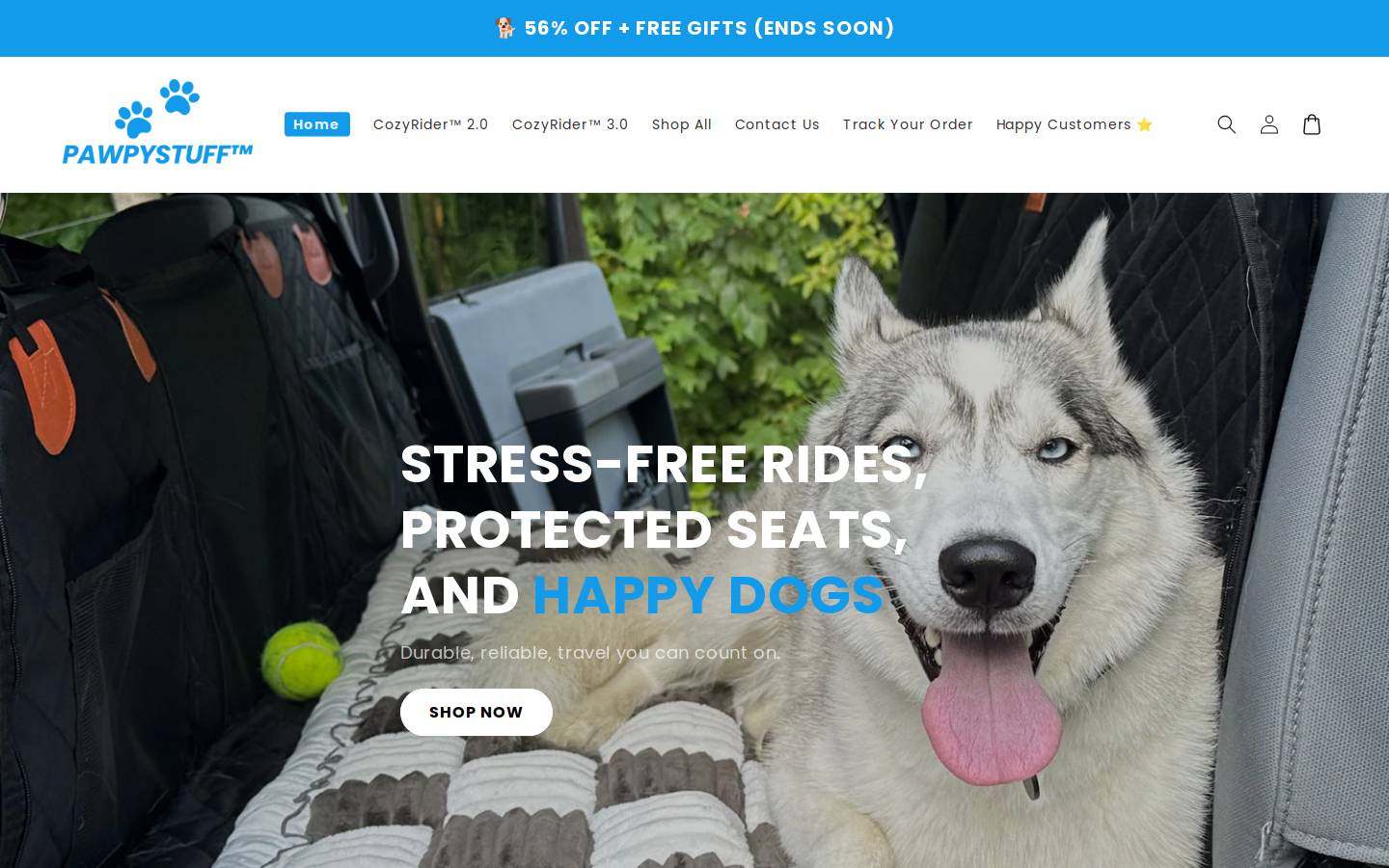 dogbackseatextender.com homepage screenshot