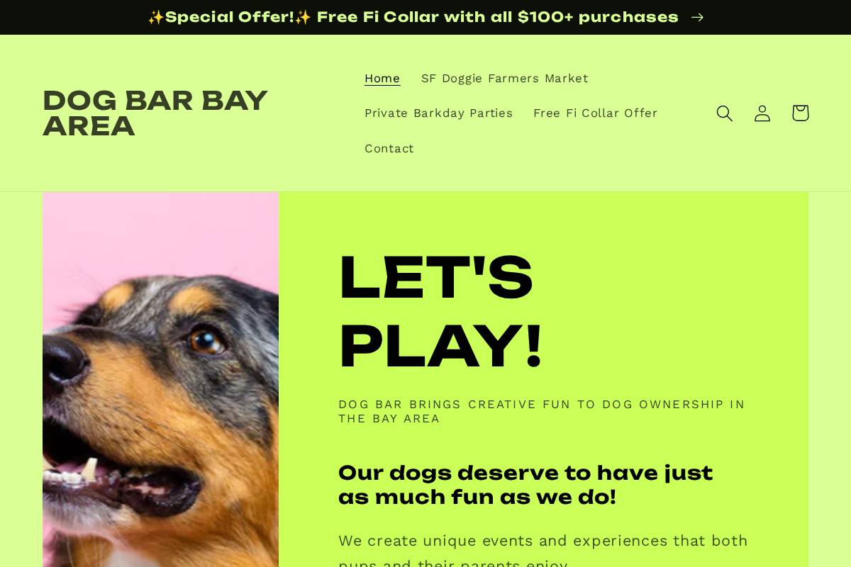 dogbarbayarea.com homepage screenshot
