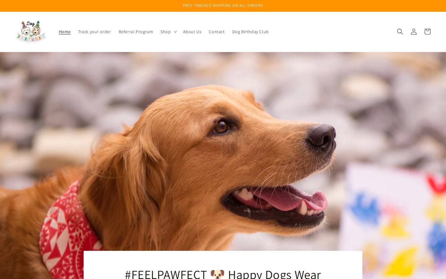 dogbirthdaystore.com homepage screenshot