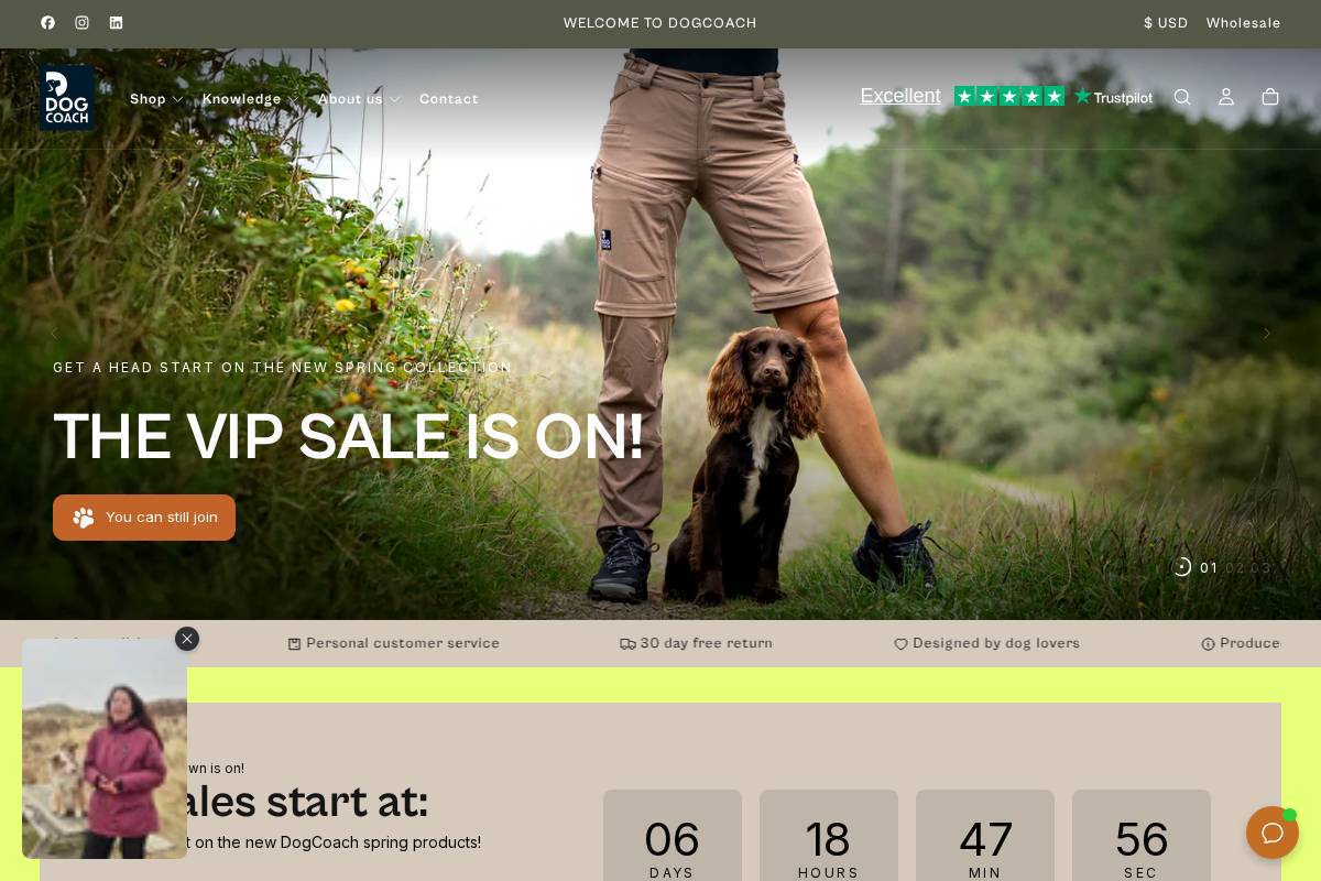 DogCoach homepage screenshot