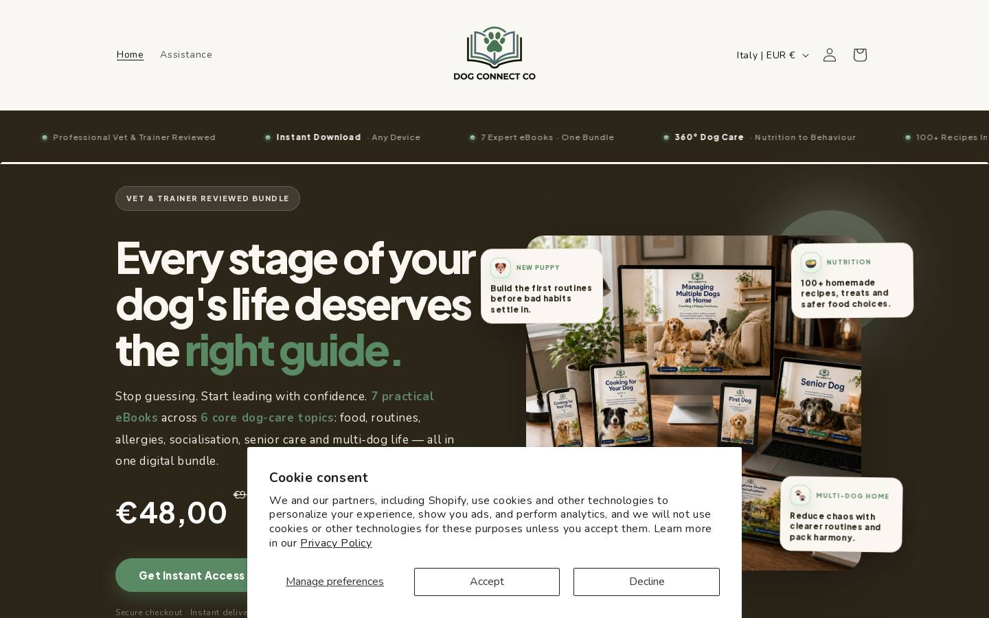 dogconnectco.com homepage screenshot