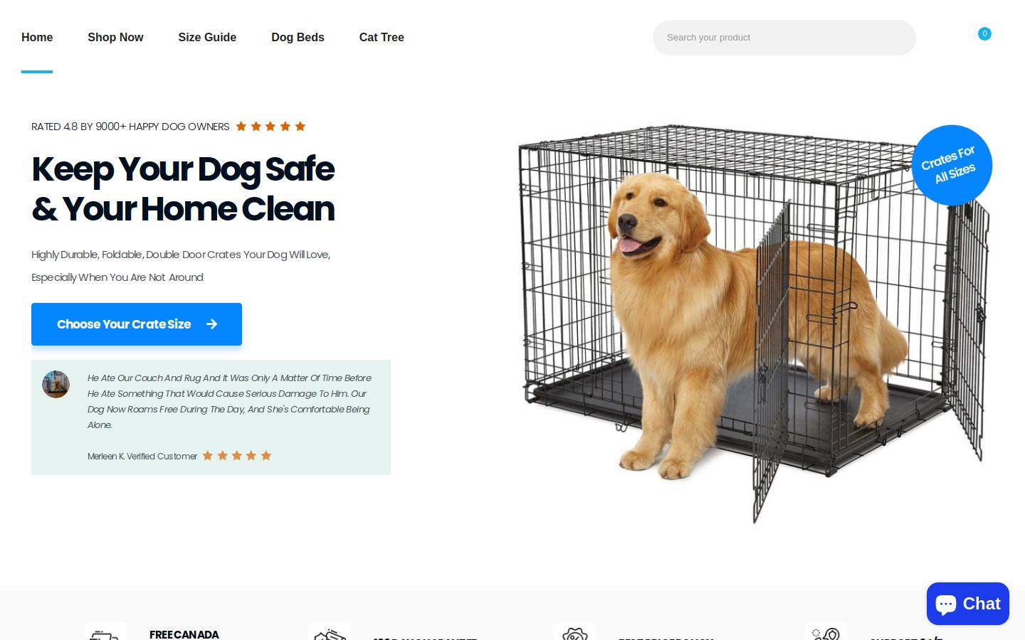 dogcratesdepot.com homepage screenshot