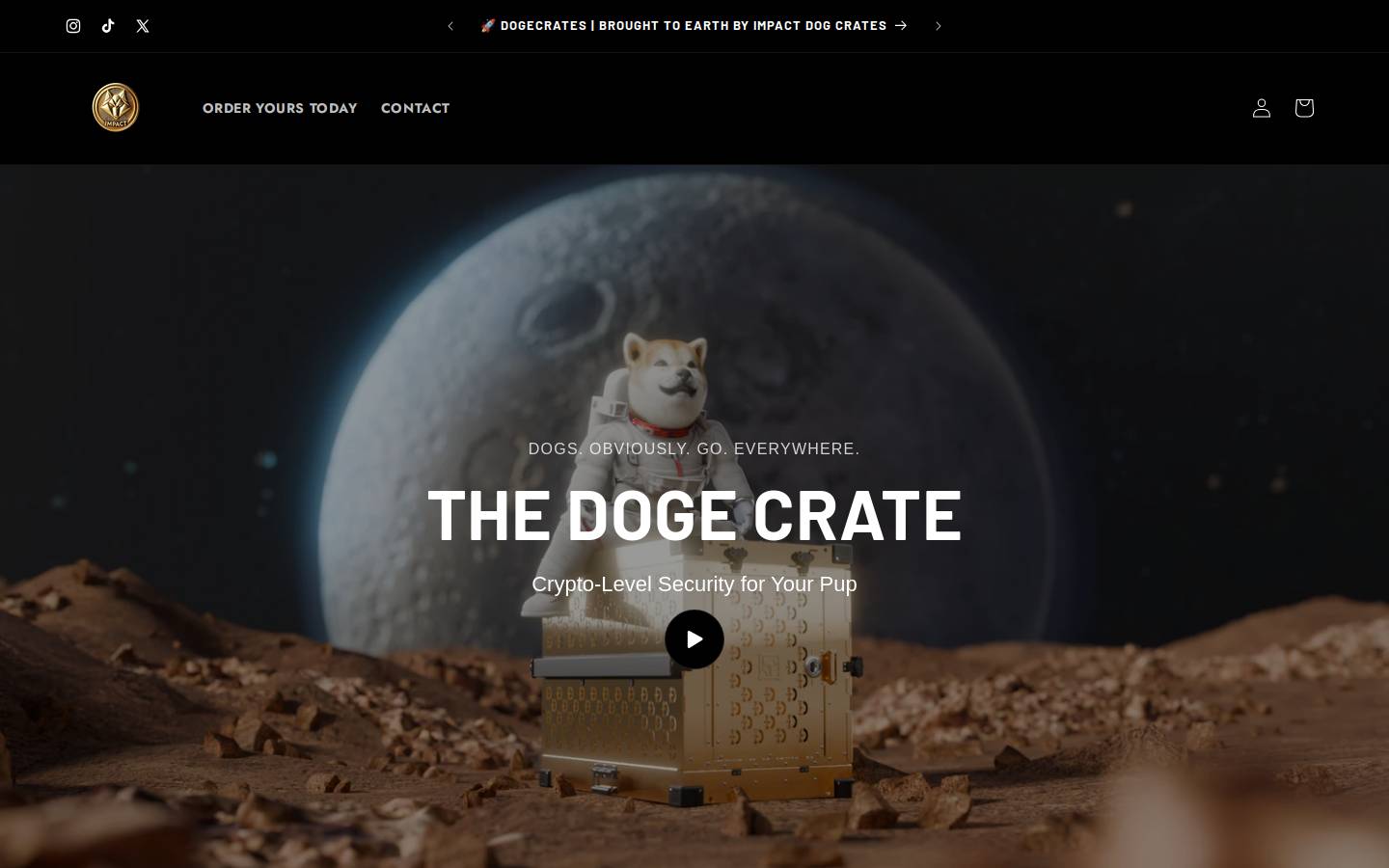 dogecrates.com homepage screenshot