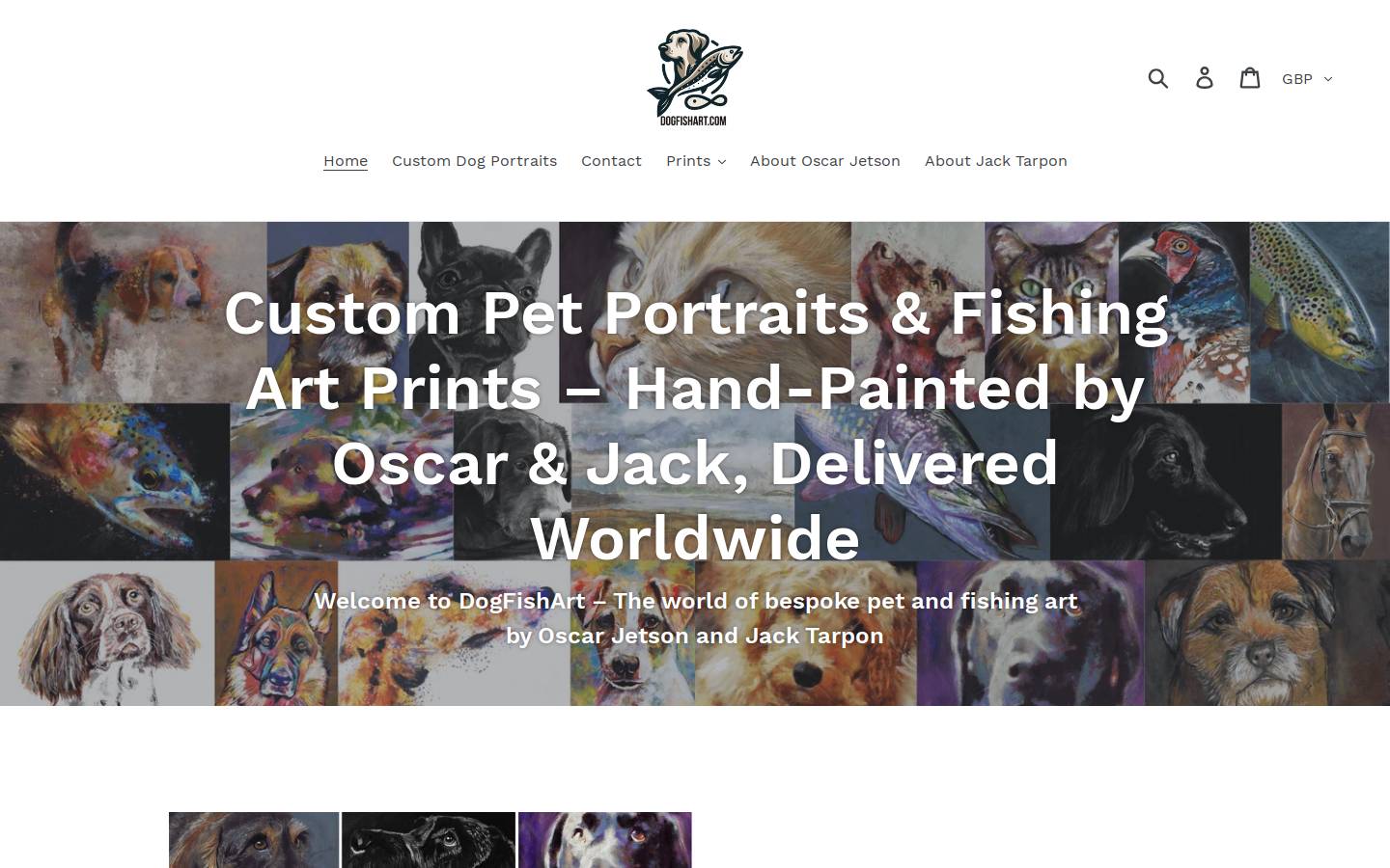 dogfishart.com homepage screenshot