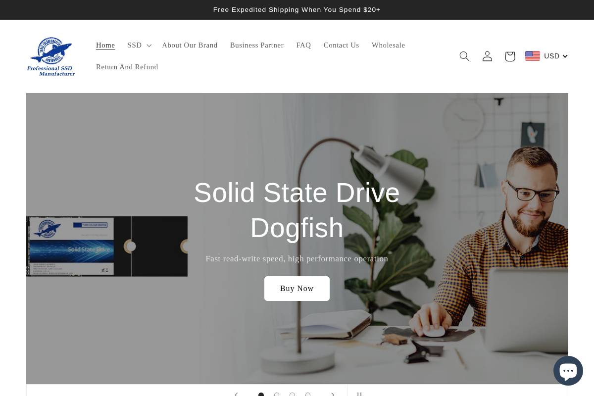 Dogfishssd homepage screenshot