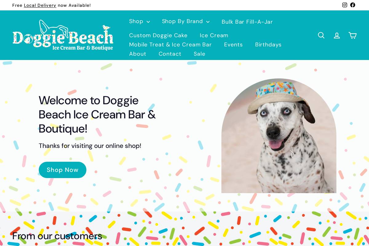 doggiebeachboutique.com homepage screenshot