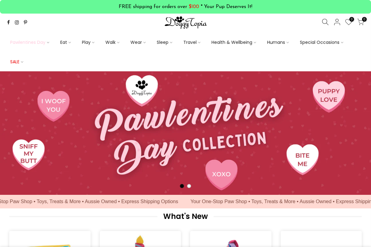 DoggyTopia homepage screenshot