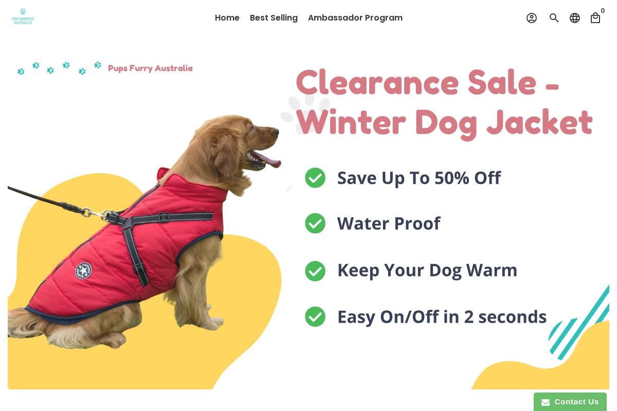 dogharnessaustralia.com homepage screenshot