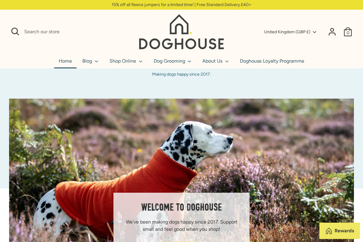 Doghouse homepage screenshot