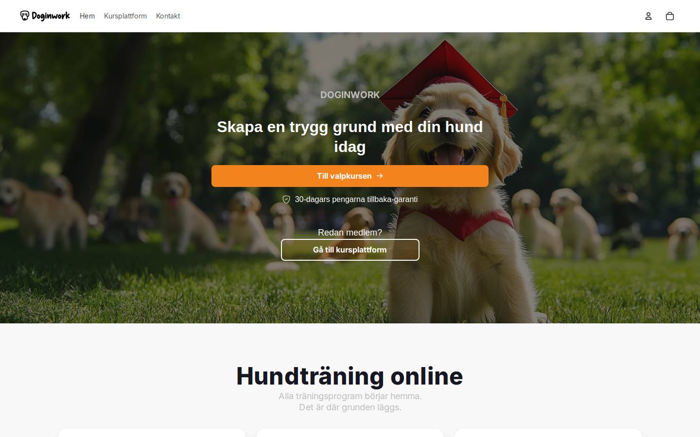 Doginwork homepage screenshot