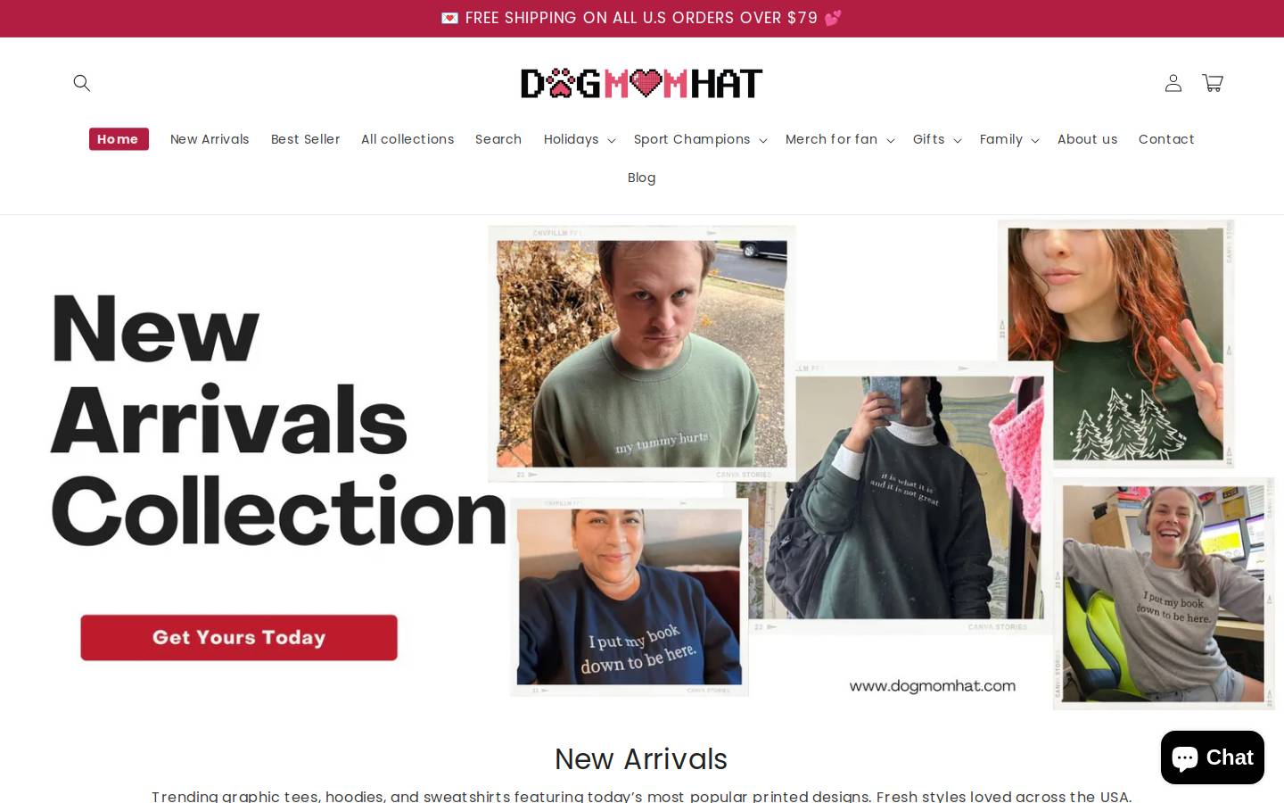 Dogmomhat homepage screenshot