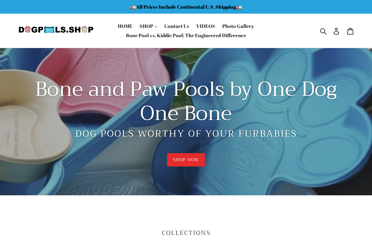 Dog Pools homepage screenshot