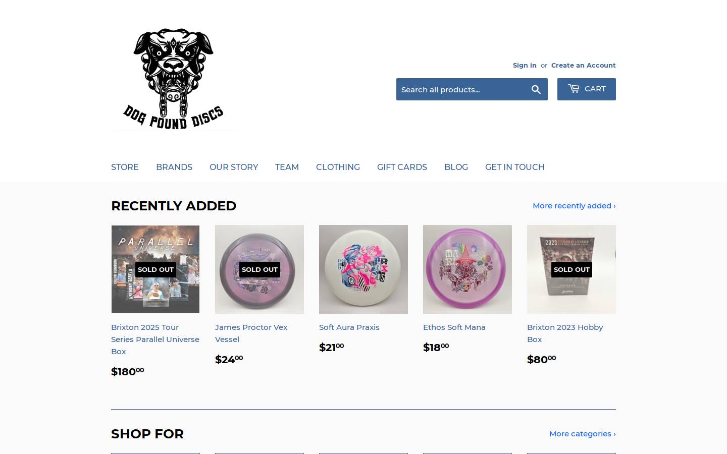 dogpounddiscs.com homepage screenshot