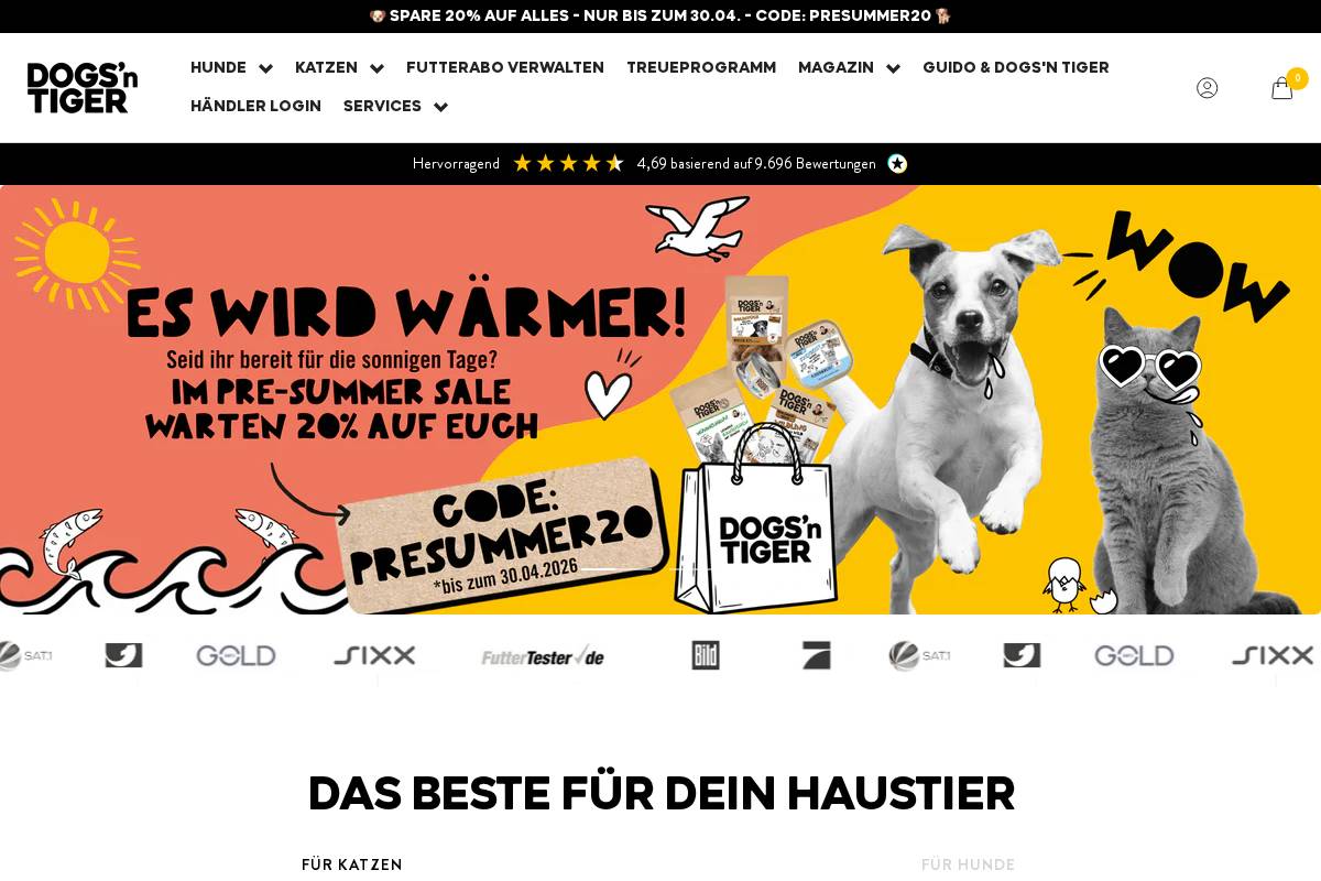 dogs-tiger.de homepage screenshot