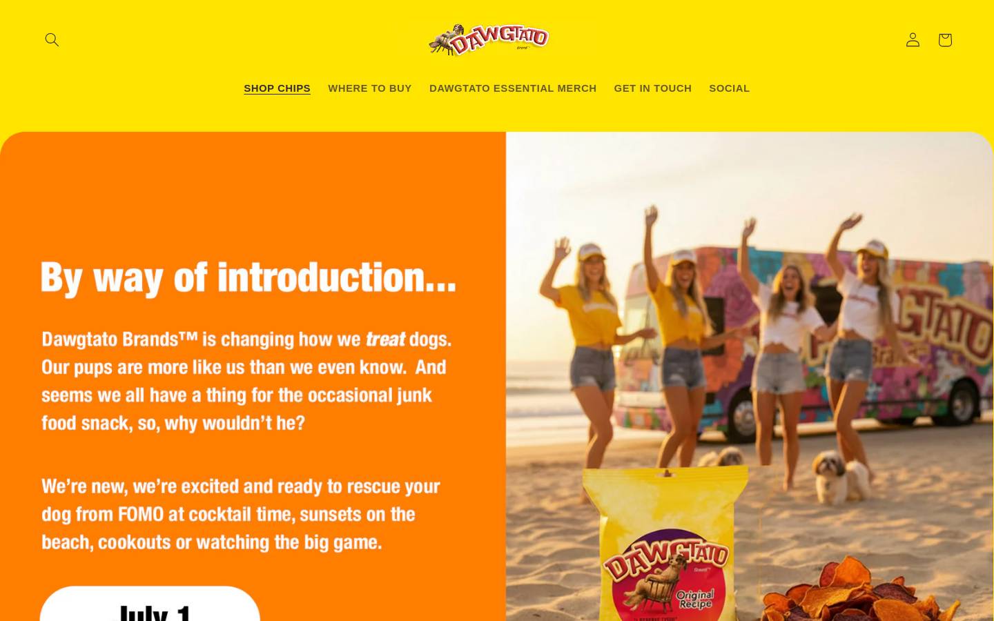 dogtatobrands.com homepage screenshot