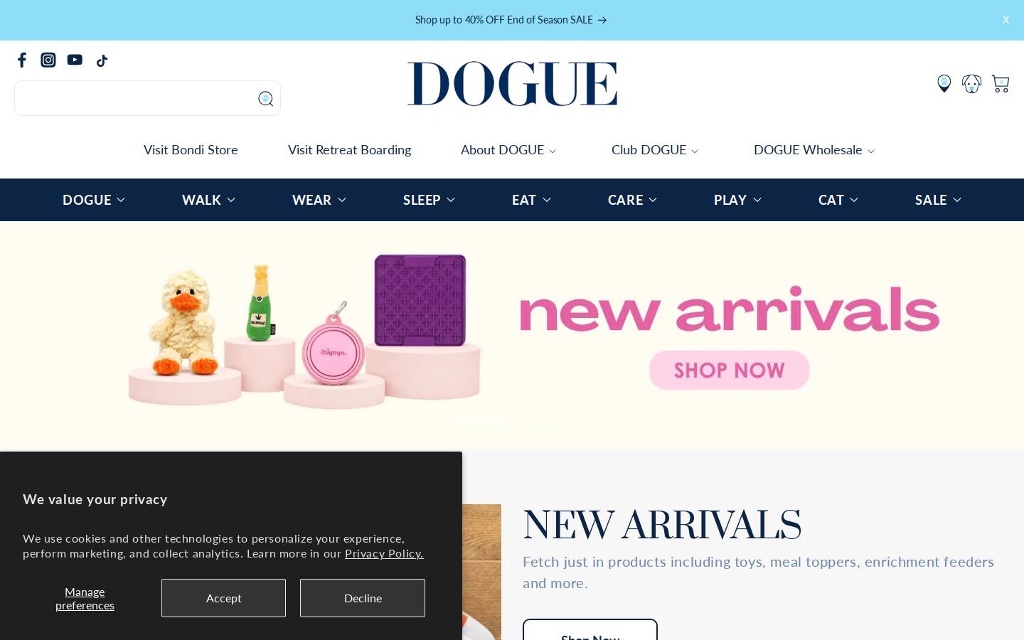 dogue.com.au homepage screenshot