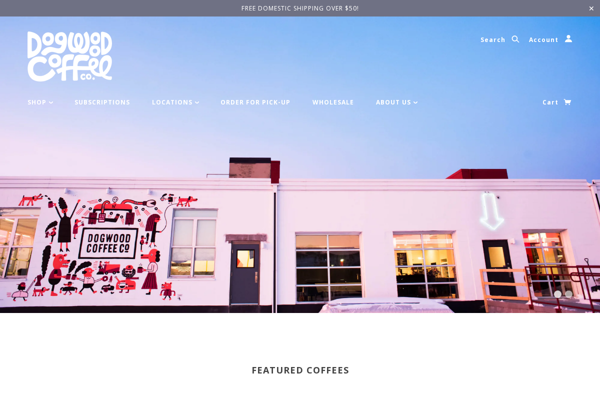 dogwoodcoffee.com homepage screenshot