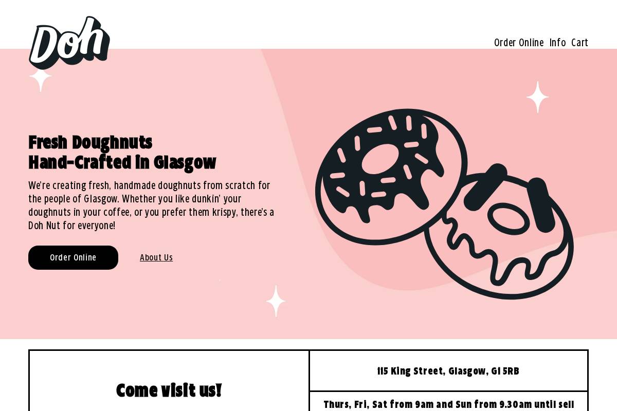 Doh Nuts homepage screenshot
