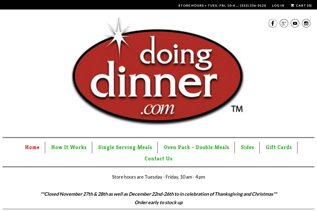 doingdinner.com homepage screenshot
