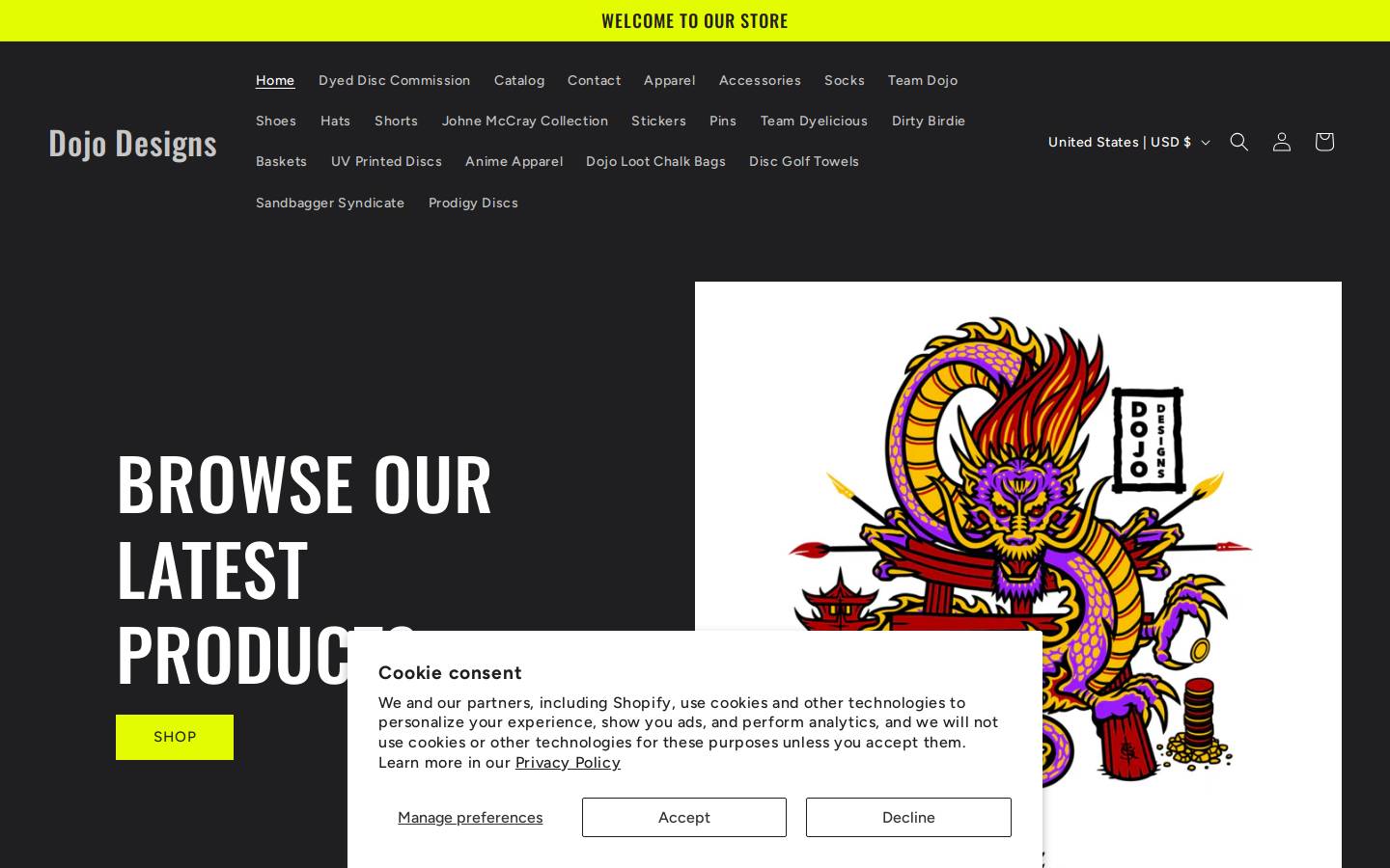 dojodesigns.store homepage screenshot