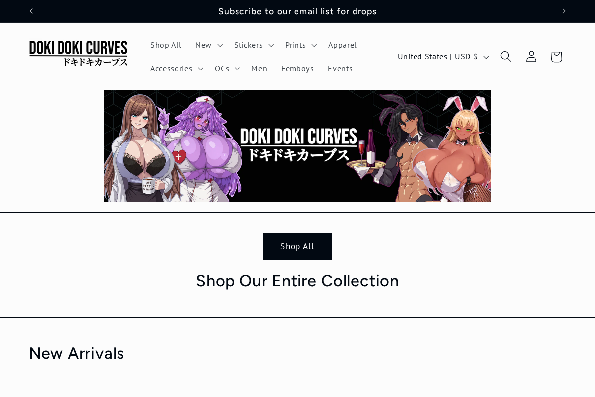 Doki Doki Curves homepage screenshot