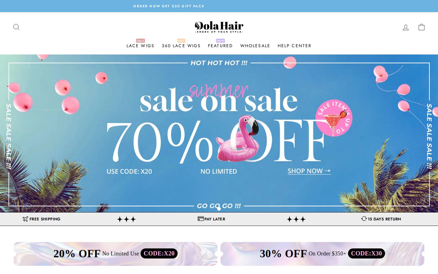 Dolahair homepage screenshot