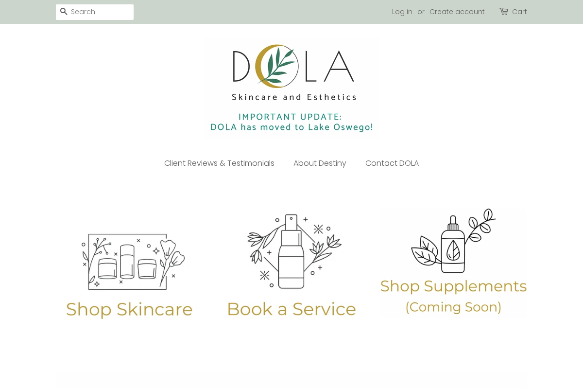 Dola homepage screenshot