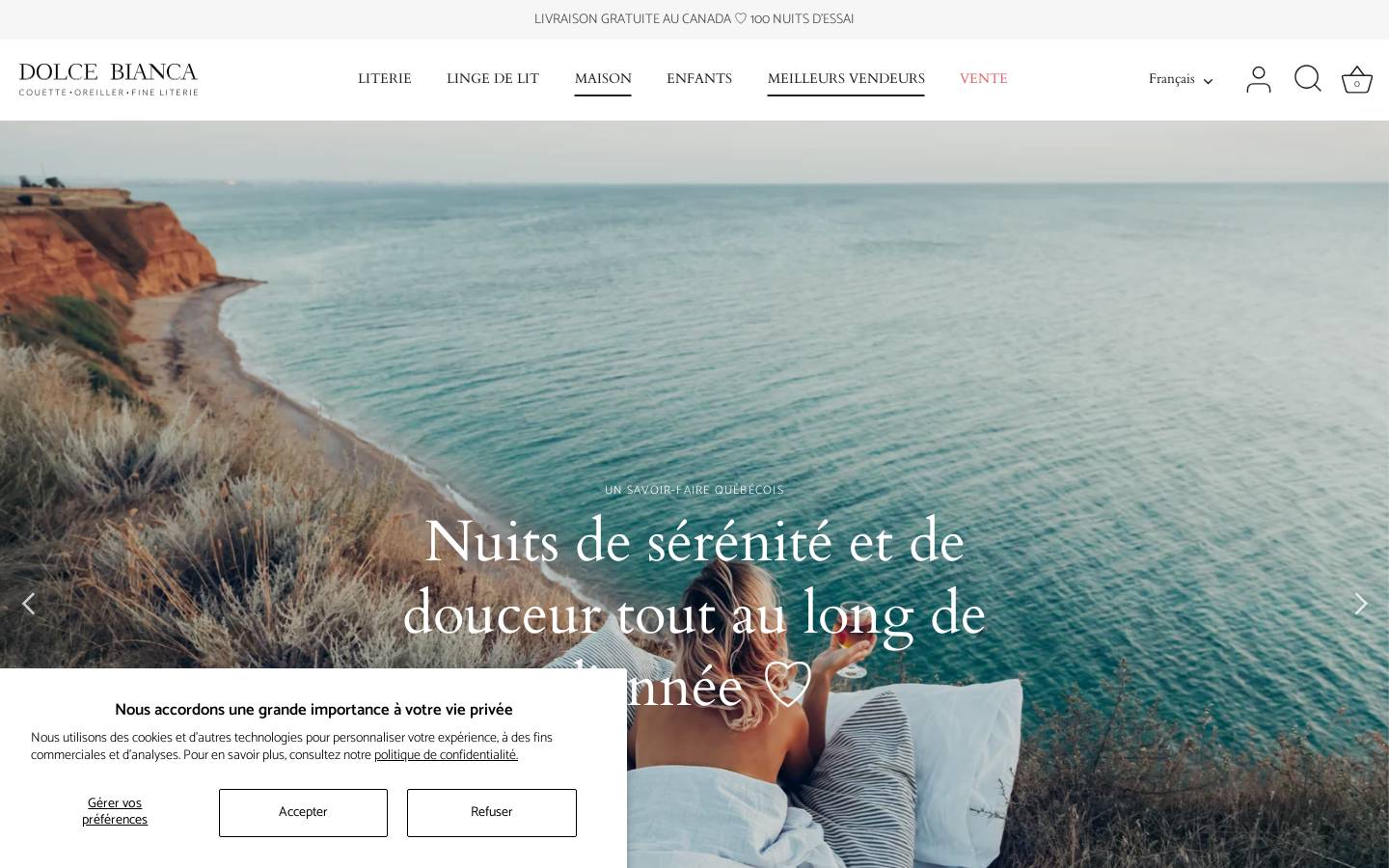 dolcebianca.ca homepage screenshot