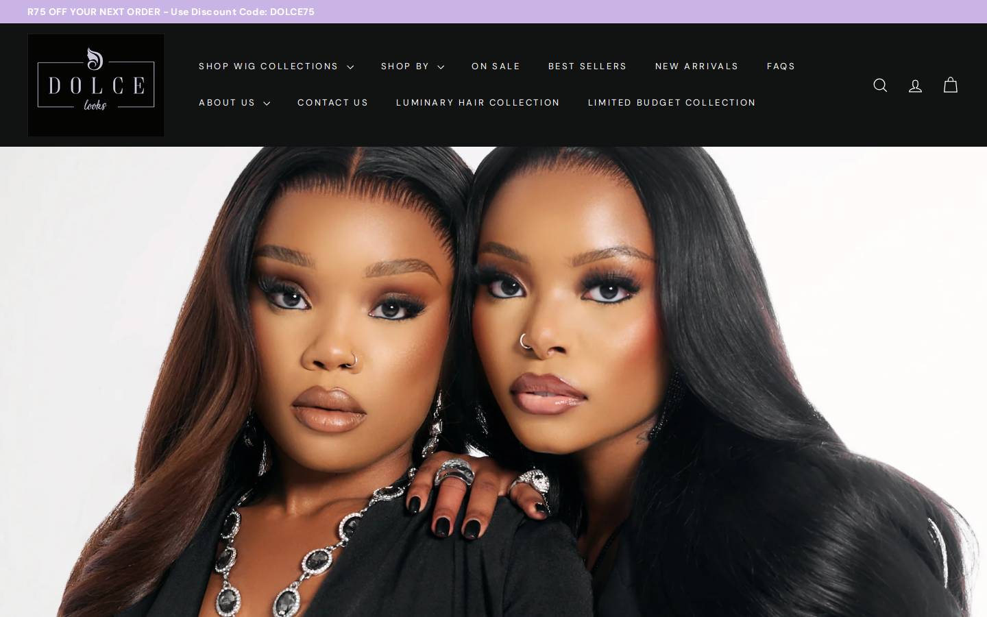 dolcelooks.co.za homepage screenshot
