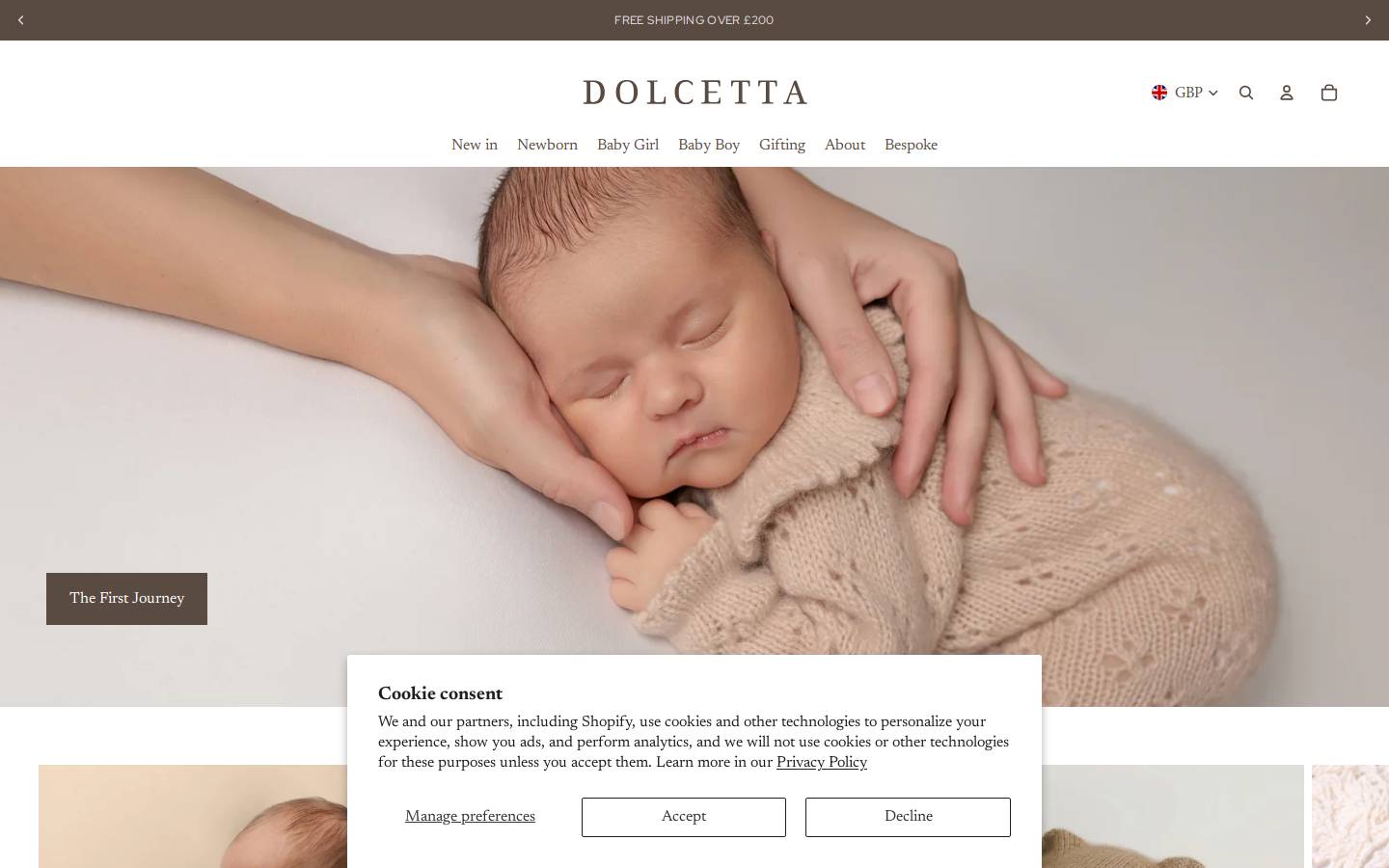 dolcetta.com homepage screenshot